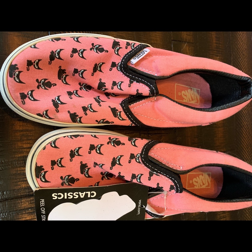 Kitty Cat Pink Vans Slip Ons